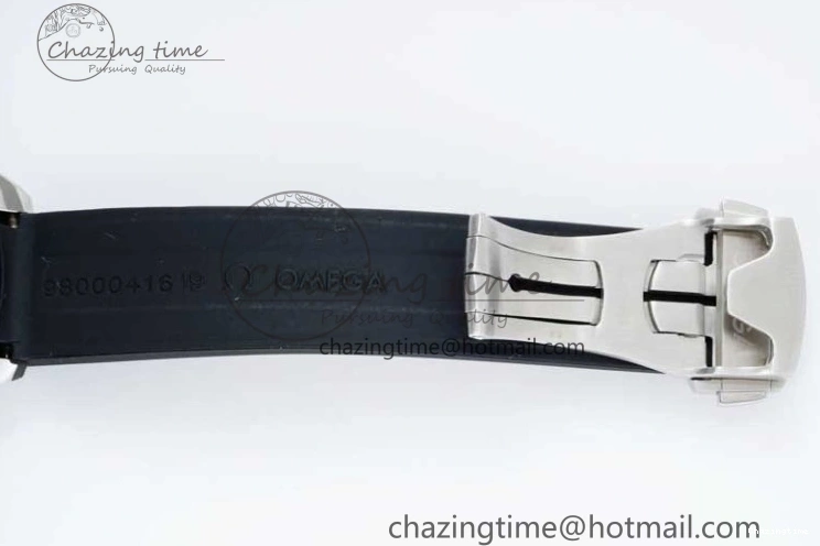 0706 TopPick Speedmaster Racing Master SS HKF Best Edition White Black Dial on Black Rubber Strap A 7813